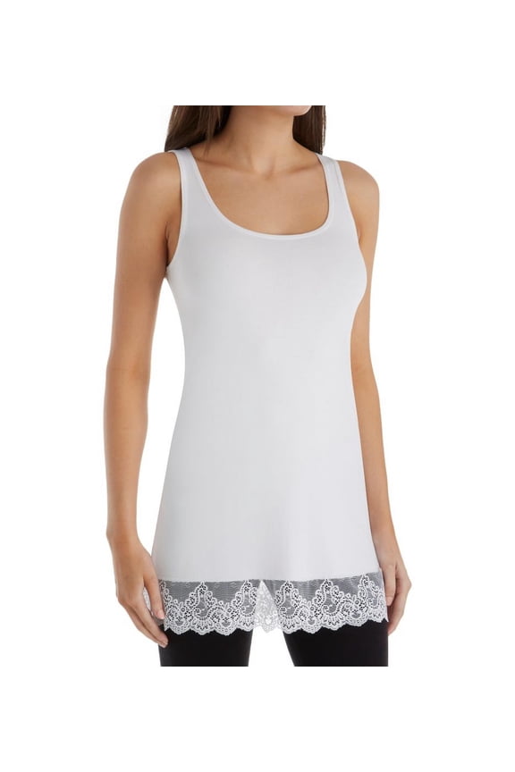 Women's Only Hearts 43706 So Fine with Lace Tank Tunic (White M)