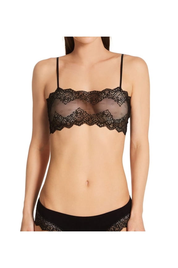 Women's Only Hearts 45717 So Fine Lace Crop Cami Bralette (Black L)