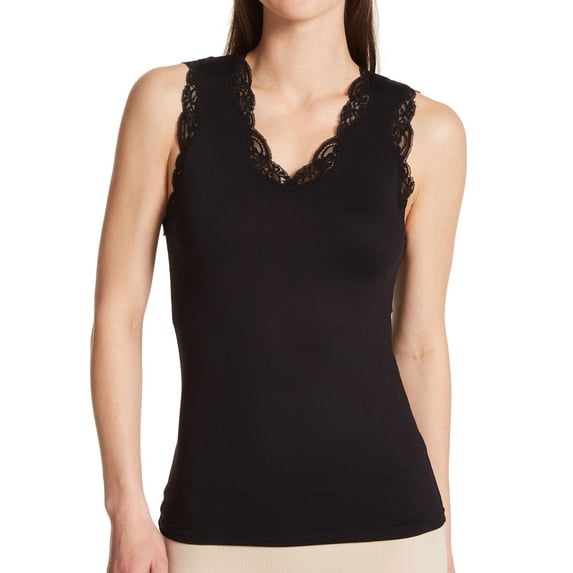 Women's Only Hearts 4760L Delicious V-Neck Shell Tank (Black L)