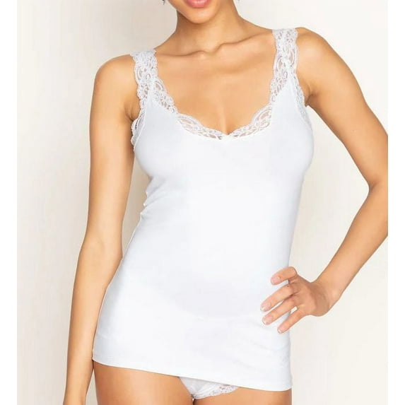 Women's Only Hearts 4760L Delicious V-Neck Shell Tank (White L)