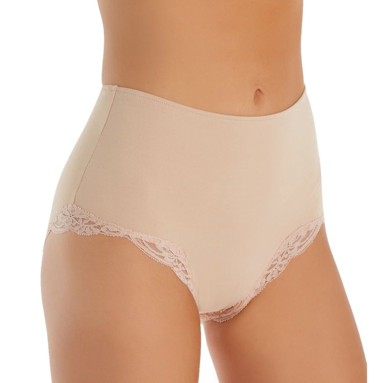 Women's Only Hearts 51619 Delicious High Waist Brief Panty with Lace  (Parchment M) 