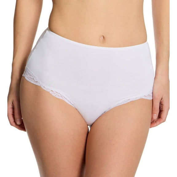 Women's Only Hearts 51619 Delicious High Waist Brief Panty with Lace (White L)
