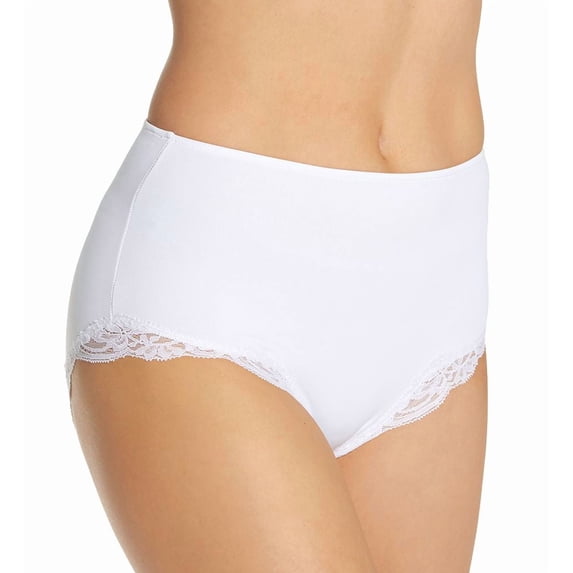 Women's Only Hearts 51619 Delicious High Waist Brief Panty with Lace (White S)