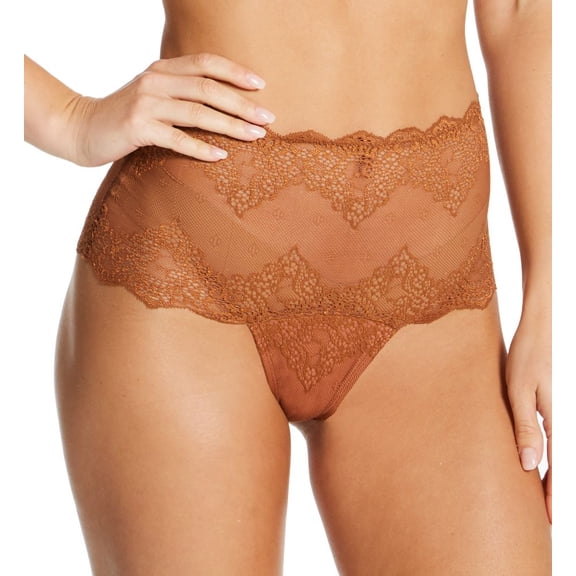 Women's Only Hearts 51667 So Fine Lace High Waist Thong (Fox M)