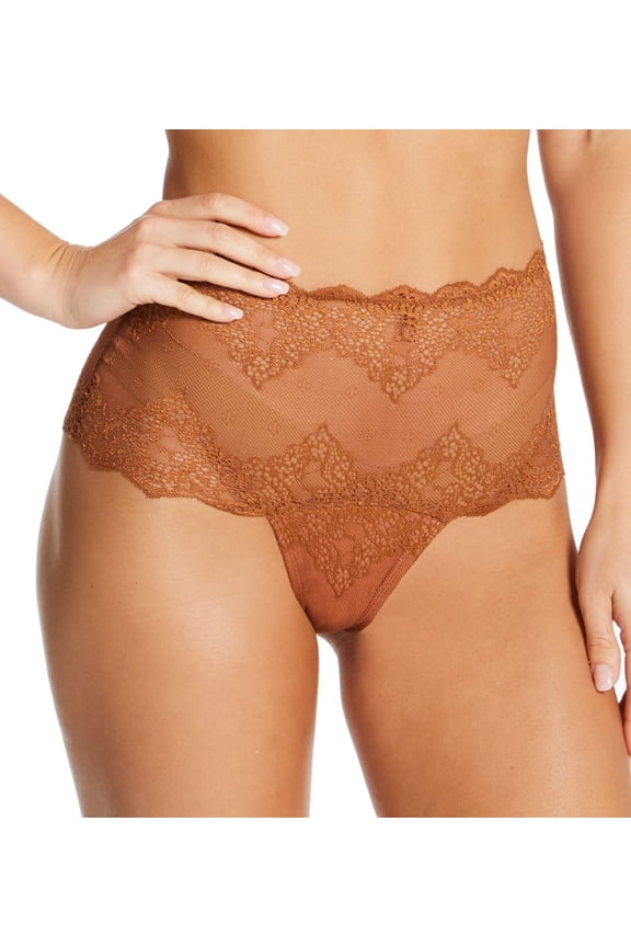 Women's Only Hearts 51667 So Fine Lace High Waist Thong (Fox M)
