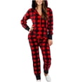 thumbnail image 1 of Women's Onsies Pajamas Sleepwear Christmas Zip-up Soft Comfy Hooded Jumpsuit Rompers Bodysuits Loungewear Nightwear, 1 of 5