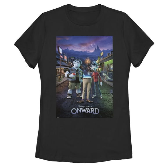 Women's Onward Family Poster  Graphic Tee Black X Large