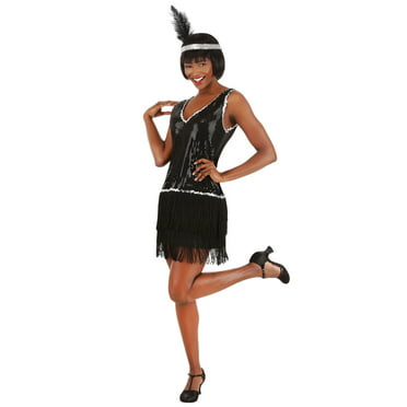 Black Sequined Swinging Flapper Dress 20'S The Great Gatsby Halloween ...