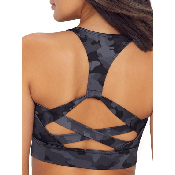 Women's Onzie 3725 Warrior High Impact Sports Bra (Black/Gray Camo M/L)