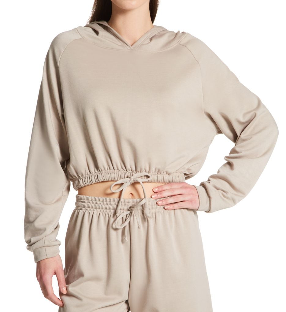 Cinched crop hoodie cheap