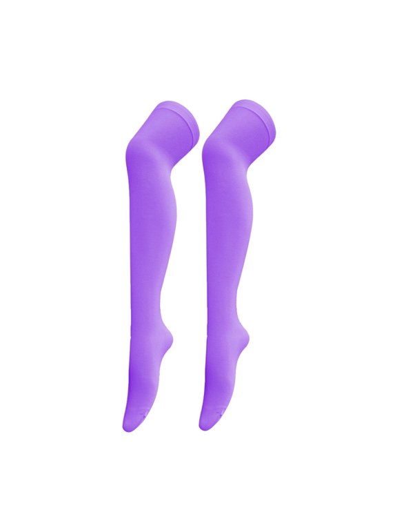 Women's Opaque Stretchy Nylon Over Knee Thigh High Stockings Costume Socks