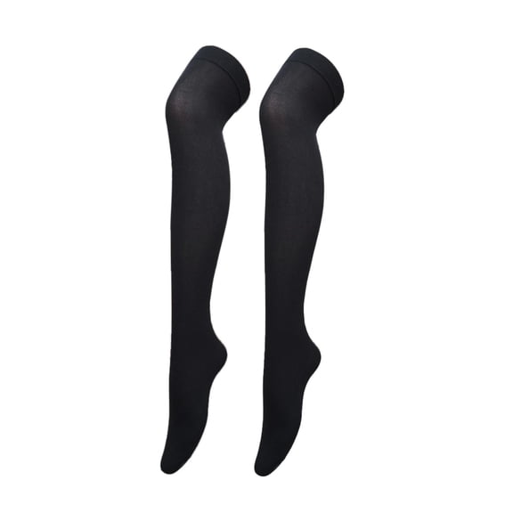 Women's Opaque Stretchy Nylon Over Knee Thigh High Stockings Costume Socks