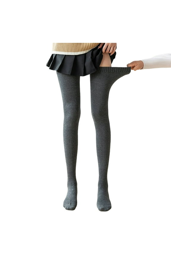 Women's Opaque Thigh High Socks Non- Stay-Up Hosiery for Everyday Comfort and Style