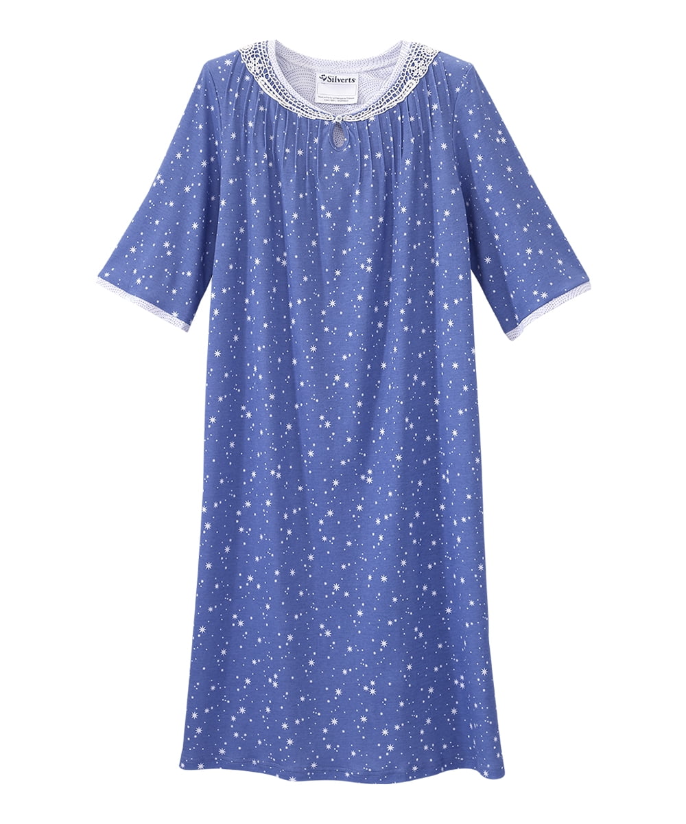 Women's Lounge Dress - MooMoo Nightgown House Dress - Silverts