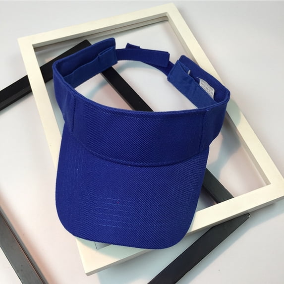 Women's Open Crown Sun Hat, Adjustable Wide Brim Visor for UV Protection, Breathable Foldable Summer Hat for Beach, Running, Gardening, Fishing and Outdoor Activities-Blue