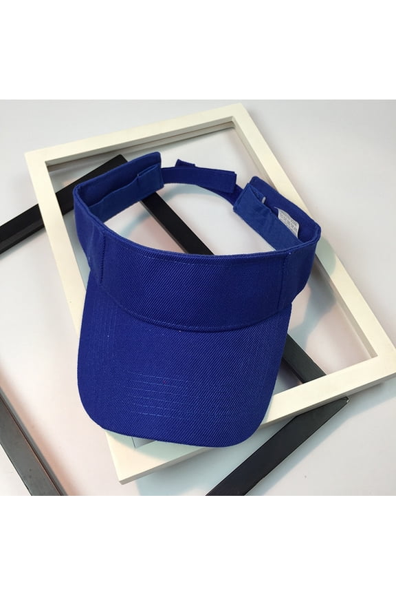 Women's Open Crown Sun Hat, Adjustable Wide Brim Visor for UV Protection, Breathable Foldable Summer Hat for Beach, Running, Gardening, Fishing and Outdoor Activities-Blue