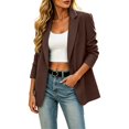 thumbnail image 1 of Women's Open Front Blazer Jacket Long Sleeve Lapel Casual Sophisticated Lightweight Office Jacket Loose Fit for Work and Leisure Coffee,XXL, 1 of 4
