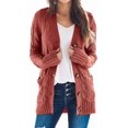 thumbnail image 1 of Women's Open Front Cardigan Sweater Casual Button Down Cable Knit Sweater Coat, 1 of 4