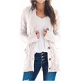 thumbnail image 1 of Women's Open Front Cardigan Sweater Casual Button Down Cable Knit Sweater Coat, 1 of 3