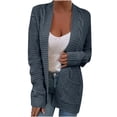thumbnail image 1 of Women's Open Front Cardigan Sweaters Fall Fashion Casual Knit Chunky Winter Clothing Outerwear Coats Comfortable Ribbed Women's Solid Color Sweater Top Loose Sweater Cardigan Coat, 1 of 4