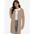 thumbnail image 1 of Women's Open Front Coatigan Sweater Long Sleeve Casual Knit Lapel Cardigan Coat with Pockets, 1 of 7