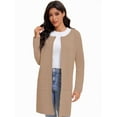 thumbnail image 1 of Women's Open Front Coatigan Sweater Long Sleeve Casual Knit Lapel Cardigan Coat with Pockets, 1 of 7