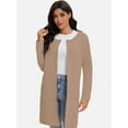 thumbnail image 1 of Women's Open Front Coatigan Sweater Long Sleeve Casual Knit Lapel Cardigan Coat with Pockets, 1 of 7