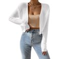 thumbnail image 1 of Women's Open-Front Cropped Knit Cardigan, Long Sleeve Lightweight Sweater, 1 of 5