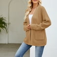 thumbnail image 1 of Women's Open Front Knit Cardigan Sweater Long Sleeve Casual Loose Fit Chunky Knitwear with Pockets, 1 of 6