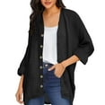 thumbnail image 1 of Women's Open Front Lightweight Shirt Cardigan Long Sleeve Button Down Loose Shirts Tops Casual Soft Draped Duster Spring Fall Outwear, 1 of 5