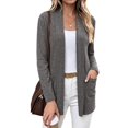 thumbnail image 1 of Women's Open Front Long Cardigan Lightweight with Pockets Fall Layering, 1 of 8