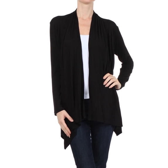 Women's Open Front Long Sleeve Lightweight Soft Basic Cardigan