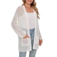 thumbnail image 1 of Women's Open-Front Long Sleeve Mesh Knit Cardigan with Pockets, 1 of 5