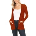 thumbnail image 1 of Women's Open Front Pockets Knit Long Sleeve Sweater Cardigan S M L XL, 1 of 3