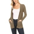 thumbnail image 1 of Women's Open Front Pockets Knit Long Sleeve Sweater Cardigan S M L XL, 1 of 3