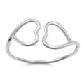 thumbnail image 1 of Women's Open Heart Promise Ring .925 Sterling Silver Band Jewelry Female Male Unisex Size 10, 1 of 4