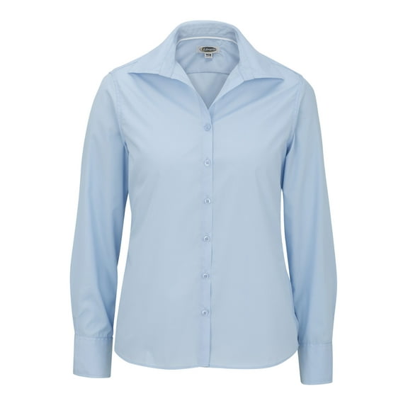 Women's Open Neck Poplin Long Sleeve Blouse