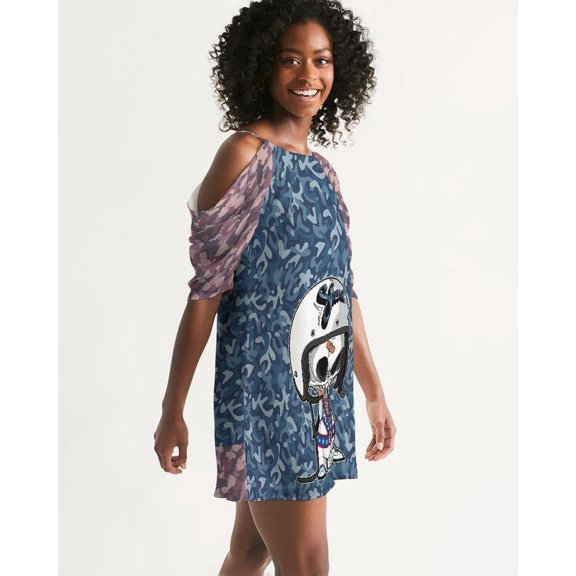 Women's Open Shoulder A-Line Dress