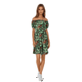thumbnail image 1 of Women's Open Shoulder Short Sleeve Keyhole Neckline Floral Summer Dress, Green, X-Large, 1 of 5