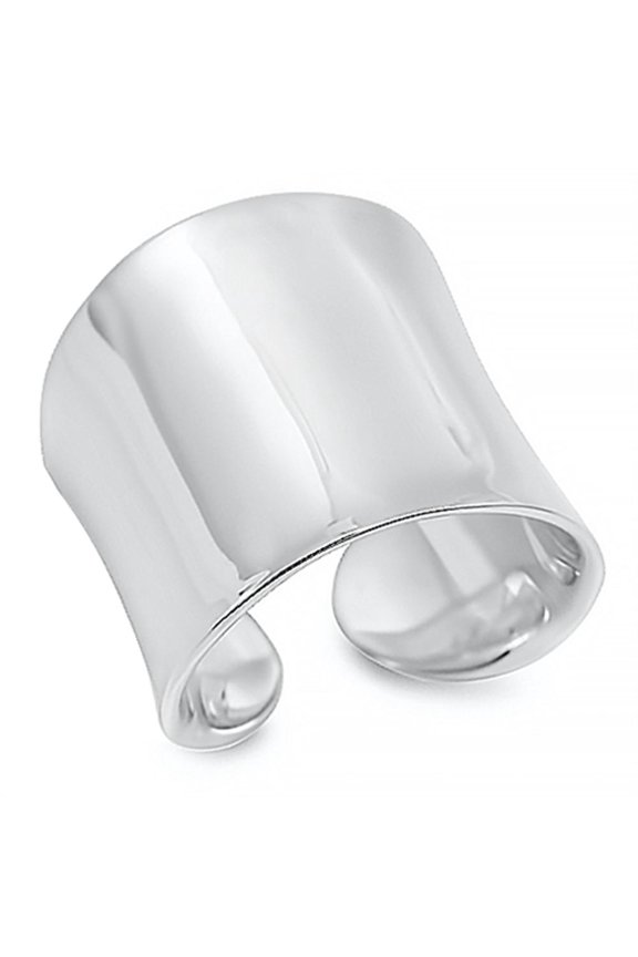 Women's Open Smooth High Polish Ring .925 Sterling Silver Band Jewelry Female Male Unisex Size 11