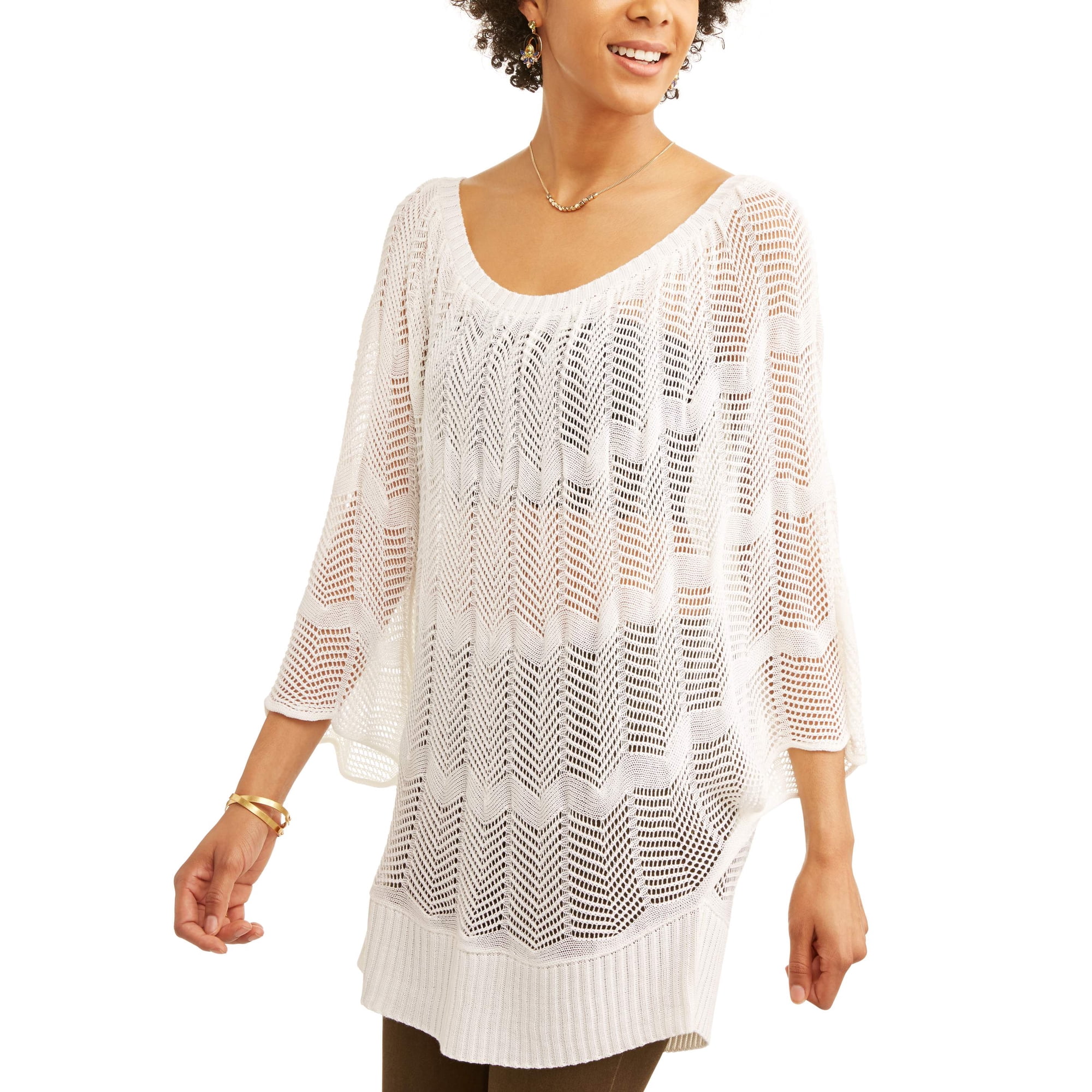 Women's Open Stitch Sweater - Walmart.com