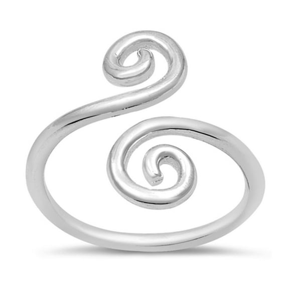 Women's Open Swirl Design Promise Ring .925 Sterling Silver Band Jewelry Female Male Unisex Size 9