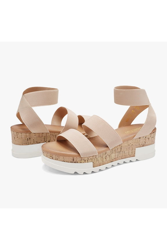 Women's Open Toe Ankle Strap Casual Flatform Platform Sandals