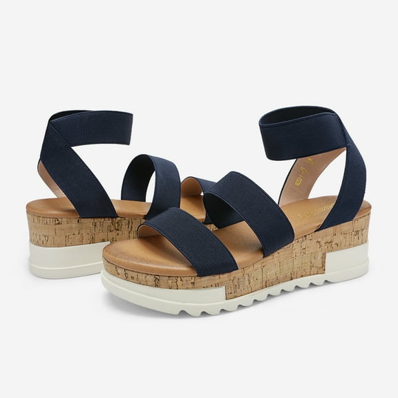 Women's Open Toe Ankle Strap Casual Flatform Platform Sandals
