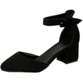 thumbnail image 1 of Women's Open Toe Ankle Strap Low Block Chunky Heels Sandals Party Dress Shoes, 1 of 5