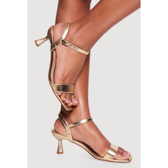 Women's Open Toe Ankle Strap Spool Heel Sandals