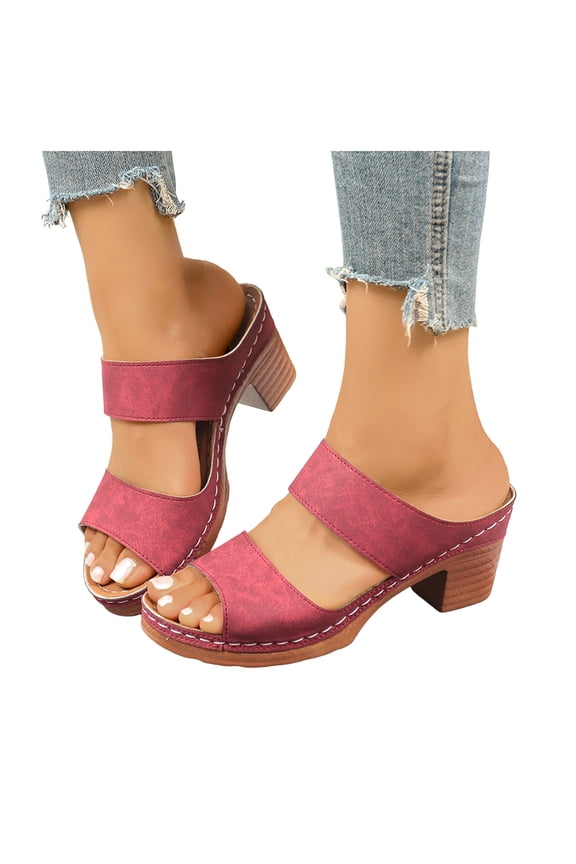 Women's Open Toe Heeled Sandals Suede Block Heel Dressy Sandal Comfortable Non Slip Walking Slide Shoes White Size 6.5