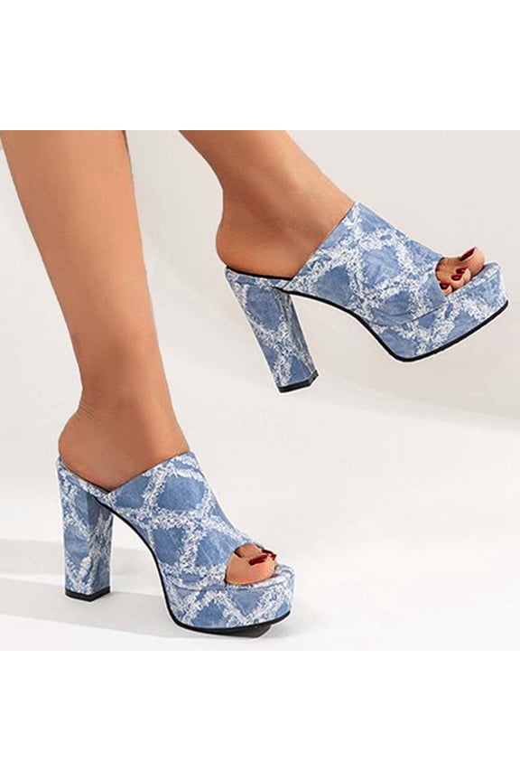 Women's Open Toe Heel Lace Wedges Sandals Light Blue 8