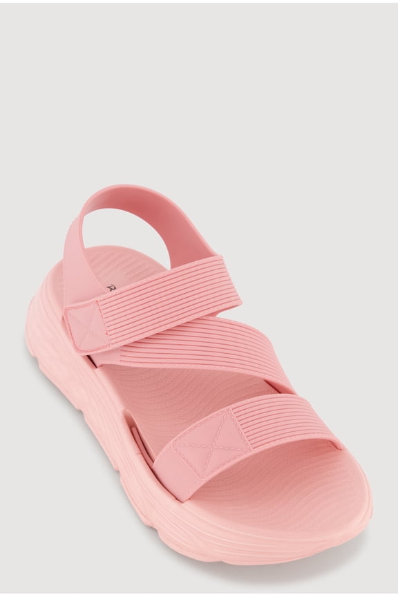 Women's Open Toe Platform Sandals with Velcro Strap