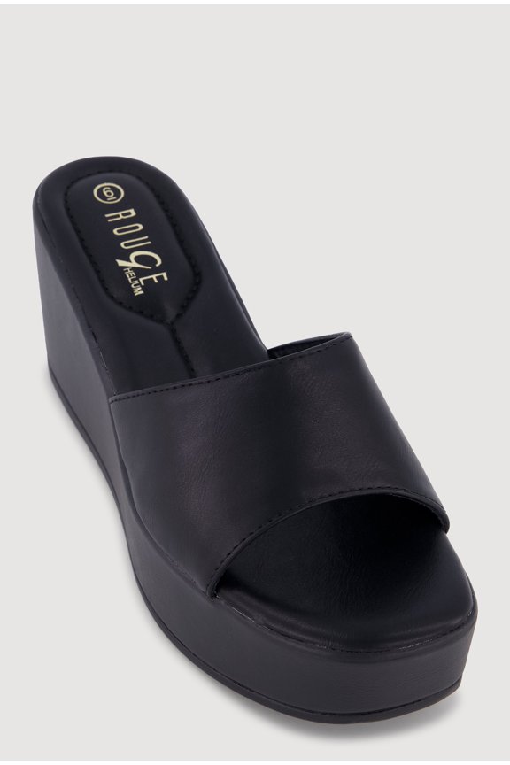 Women's Open Toe Platform Wedge Slide Sandals
